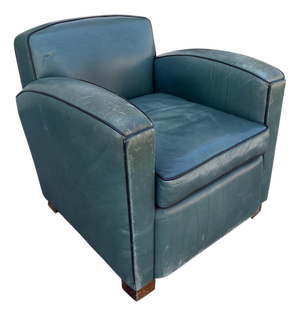 Thomas Callaway Art Deco Leather Club Chair 1 of 2