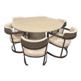 Palecek Table and Custom Chairs - Set of 7 For Sale