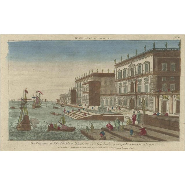 Paper Optical View of the Port of Boeotia Near the Island of Evvia, Greece For Sale - Image 7 of 7