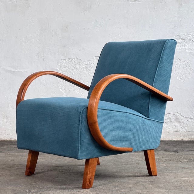 H-410 Lounge Chairs attributed to Jindrich Halabala for Up Závody, 1930s, Set of 2 For Sale - Image 4 of 11
