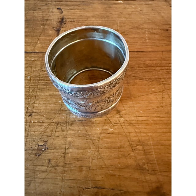 Metal 1900s Large Gorham Sterling Silver Napkin Ring, Monogrammed For Sale - Image 7 of 11
