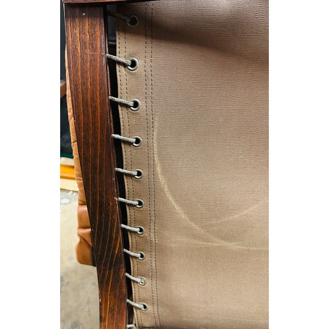 Brown 1970s Mid Century Modern Ingmar Relling for Westnofa Teak and Cognac Leather Sling Chair For Sale - Image 8 of 11