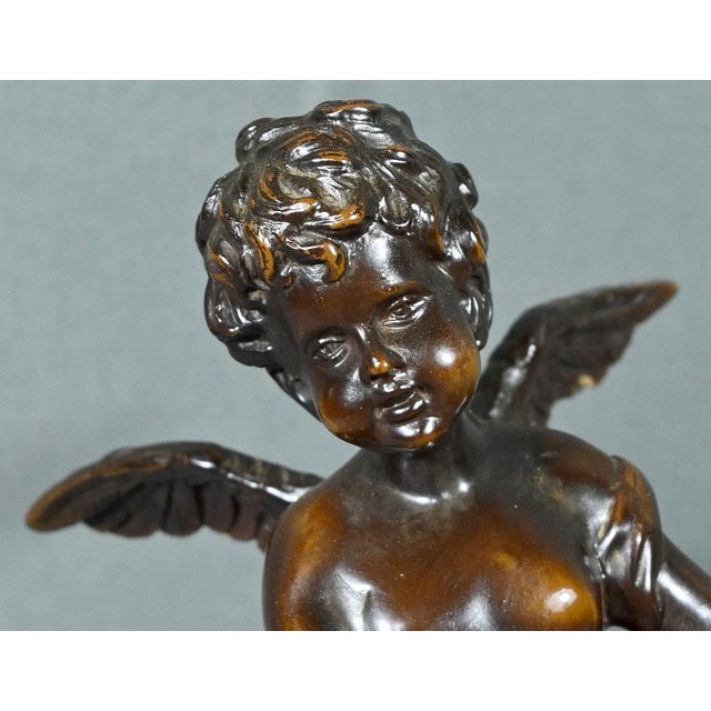 Brown A. Moreau, Putto with Tambourine, Late 19th Century, Bronze For Sale - Image 8 of 18