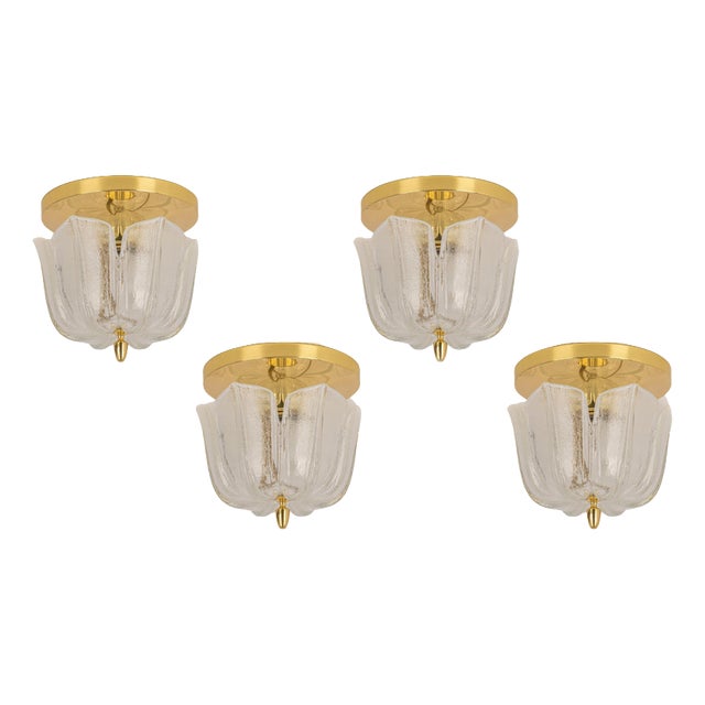 Small Round Murano Glass Flush Mount attributed to Limburg, Germany, 1970s For Sale