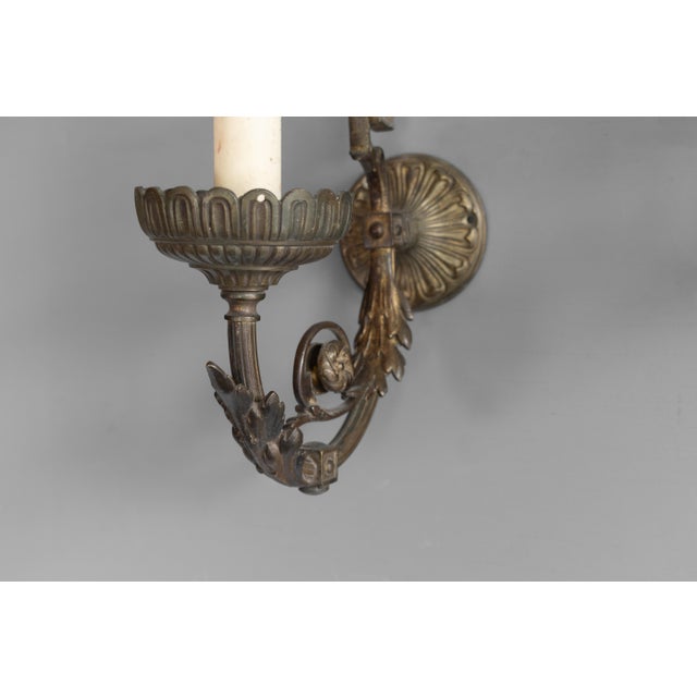 Antique Wall Lights in Brass, 1900, Set of 2 For Sale - Image 6 of 8