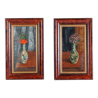 Antique Victorian Oil Painting Pair, W. Gray 1881. For Sale