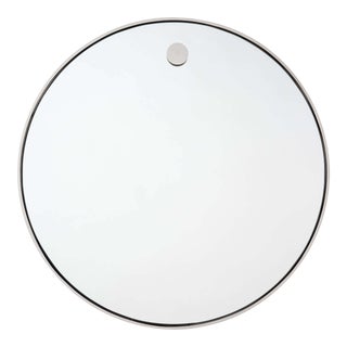 Regina Andrew Hanging Circular Mirror in Polished Nickel For Sale