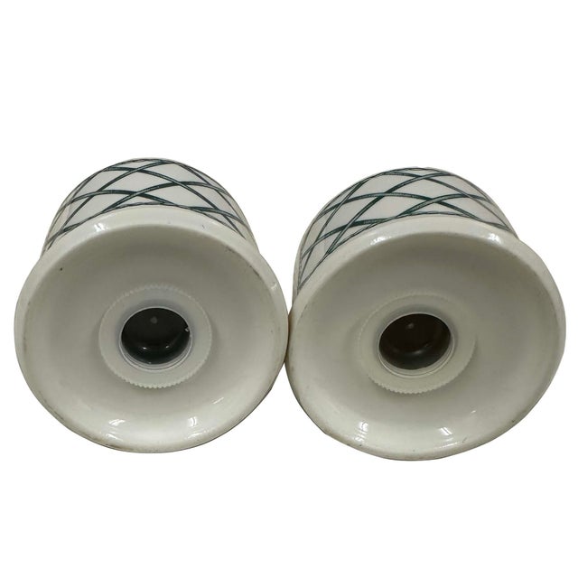 Green Vintage Villeroy & Boch "Basket" Pattern Salt and Pepper Shaker Set For Sale - Image 8 of 8