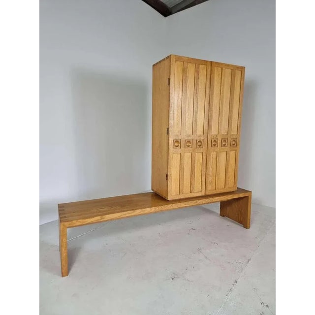 Brutalist Bench & Cabinet in Oak For Sale - Image 9 of 11