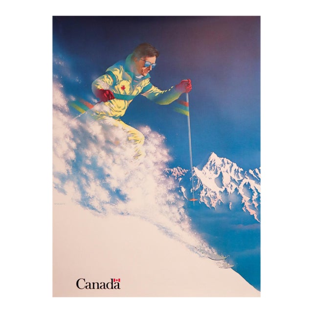 1970s - Affiche Canadienne Gouvernementale - Milot - Canada (Ski) For Sale