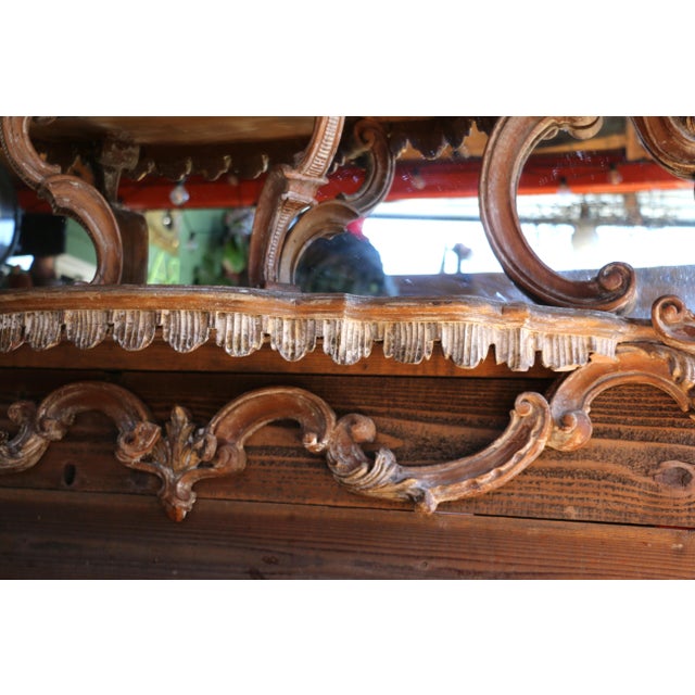 Antique French Rococo Revival Carved Wood Étagère Wall Shelf With Mirror For Sale - Image 16 of 18