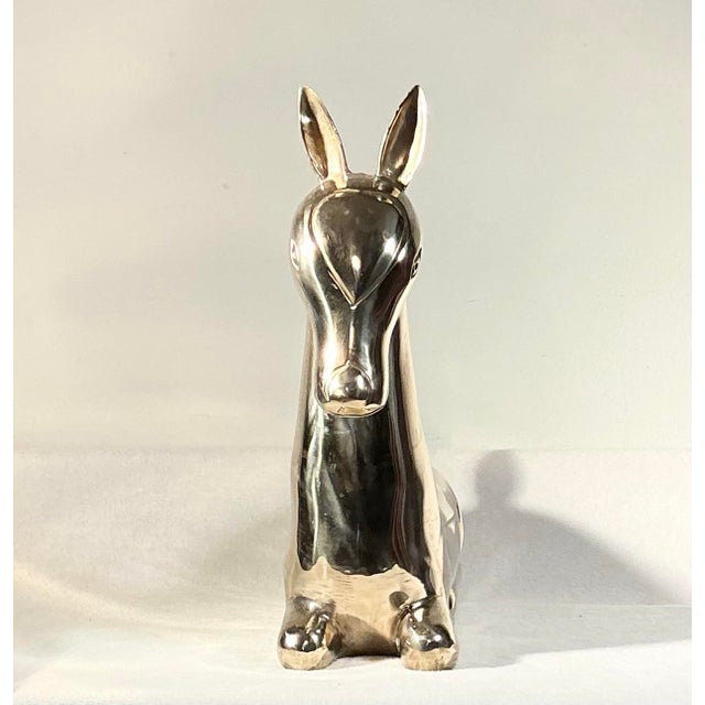 Figurative Vintage Regency Polished Brass Horse Sculpture Attributed Maitland Smith, C. 1970s For Sale - Image 3 of 12