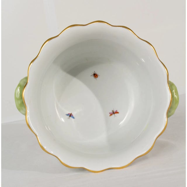 French Vintage Herend Hungarian Porcelain Rothchild Basketweave Cache Pot Planter For Sale - Image 3 of 5