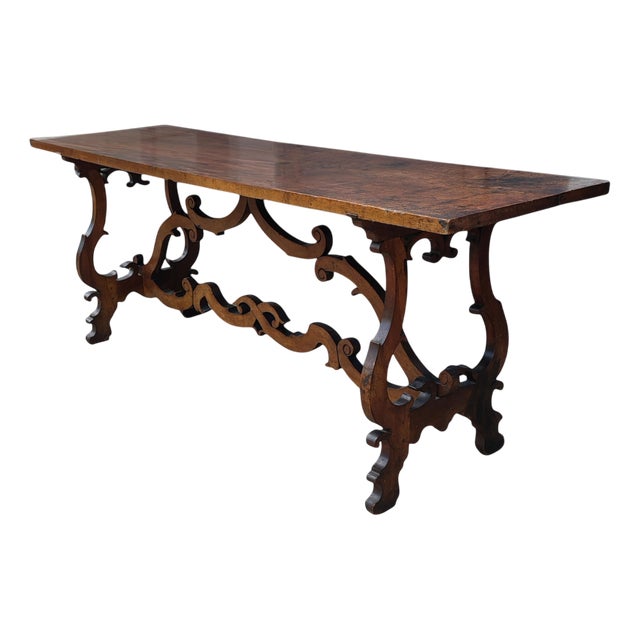 Fratino Table with Lyre-Shaped Legs For Sale