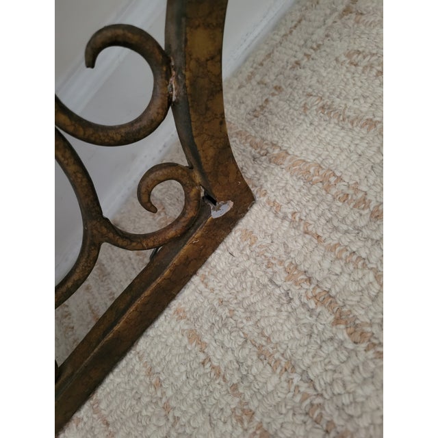 1980s Maitland-Smith Monumental Gilt Iron Oval Mirror – 47" X 32" For Sale - Image 5 of 9