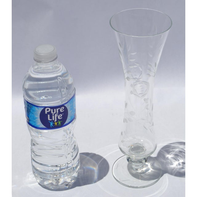 1940s Flemington Fine Hand Blown Etched Art Glass Vase Art Deco America For Sale In Miami - Image 6 of 9