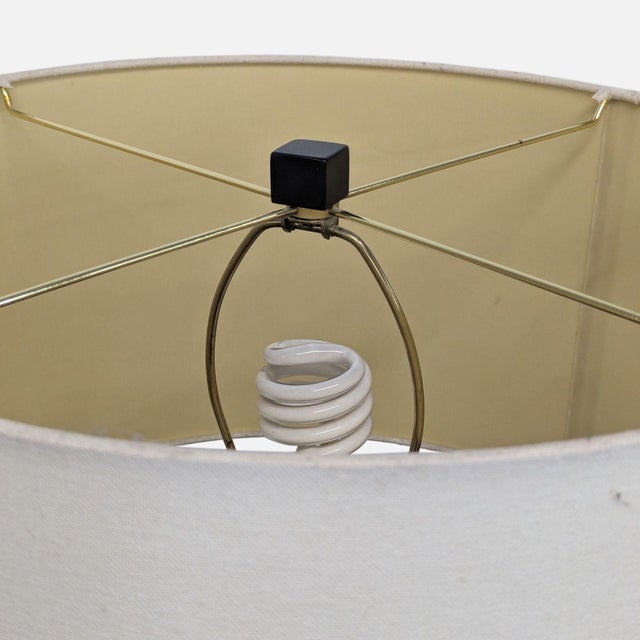 Modern Crate & Barrel Castillo Modern Black Metal Floor Lamp With White Shade For Sale - Image 3 of 4