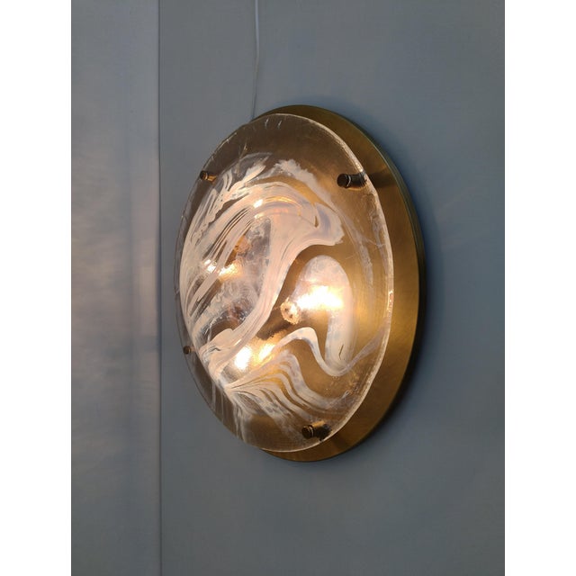 Large Flush Mount in Brass and Murano Glass from Hillebrand Lighting, 1970s For Sale - Image 10 of 18