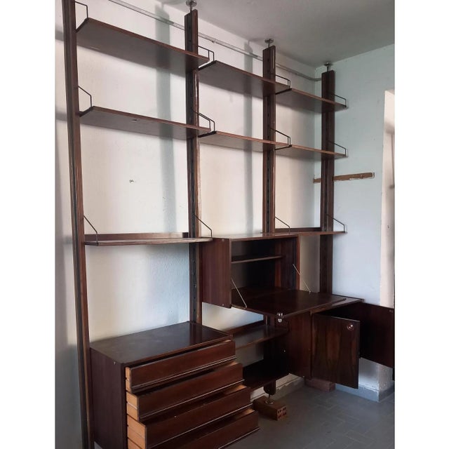 Selex Floor-to-Ceiling Bookcase in Rosewood from Barovero, 1960s For Sale - Image 6 of 7