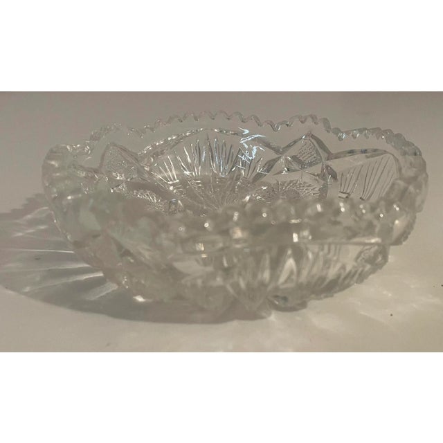 Late 19th Century 1800's Antique Glass Candy Dish - Hobstar Sawtooth Pattern For Sale - Image 5 of 8