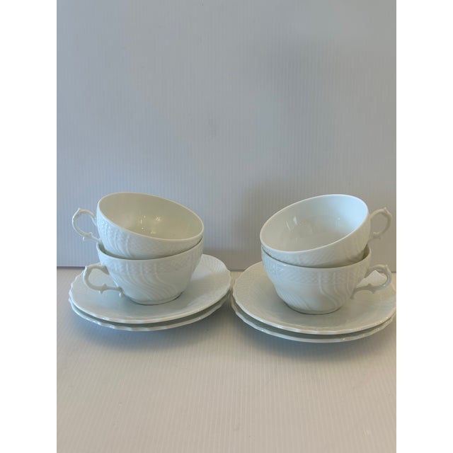 1900s Richard Ginory Italy Oversized White Tea Cup and Saucer - Set for Four(4) For Sale In New York - Image 6 of 17
