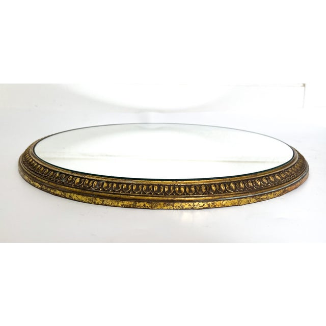 Oversized Vintage Gilt Metal Mirrored Plateau — Repurposed Lighting Element — Hollywood Regency / Neoclassical For Sale In Houston - Image 6 of 18