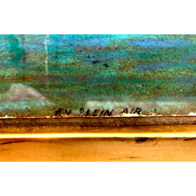 Turquoise Plein Air San Francisco Waterfront “July 30, 2014,” Attributed to S K Farnsworth For Sale - Image 8 of 9