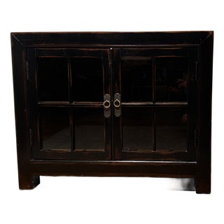 Ethan Allen Ming Small Media Cabinet in Aged Ember Black, 2017 For Sale