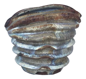 Modern Studio Art Pleated Pottery Vase