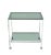 Metal Chrome Tinted Smoked Glass Rolling Tea Cart With Concealed Wheels For Sale - Image 7 of 7