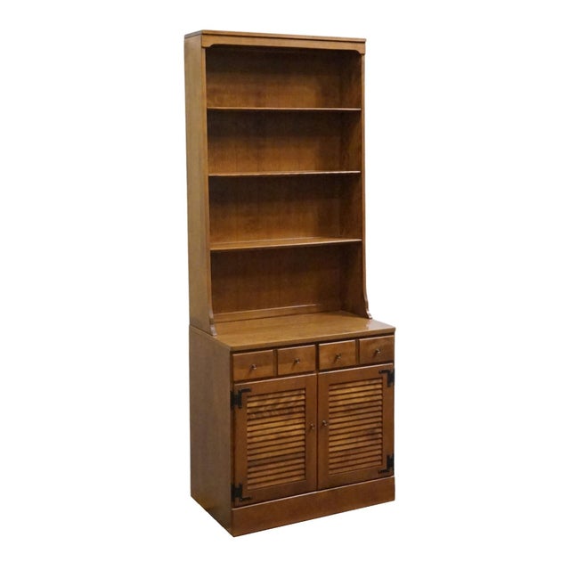 Ethan Allen Ethan Allen Heirloom Nutmeg Maple CRP Custom Room Plan 30" Shutter Door Cabinet W. Bookcase Top 10-4511p / 10-4019 For Sale - Image 4 of 15