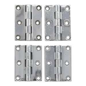 Set of 4 Late 20th Century Nickel Plated 2 X 1.5 Corbin Butt Cabinet Hinges