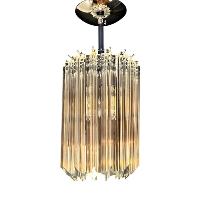 Vintage Murano Glass Prism Ceiling Lamp in the style of Venini, Venice, Italy, 1970s For Sale