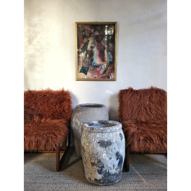 Framed abstract painting signed A. Jolie-Monthé. This piece has an attribution mark, I am sure that it is completely...