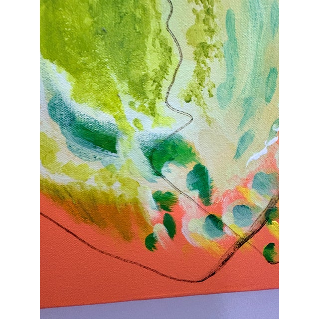 Michelle Zastawny Signed Original Abstract Botanical Painting on Canvas For Sale - Image 4 of 17