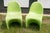 A pair of Verner Panton classic plastic (polyurethane) chairs in a beautiful spring green. Very good condition.