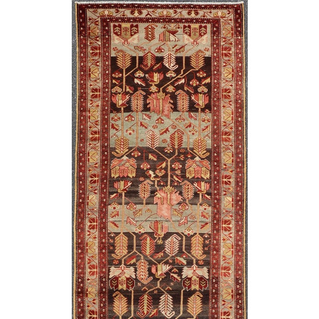 Textile Antique Persian Malayer Runner With Tree Motif Design 3'8 X 13'1 For Sale - Image 7 of 14