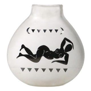Cameo Art Glass Vase Att. To Fellerman and Raabe C. 1990's For Sale