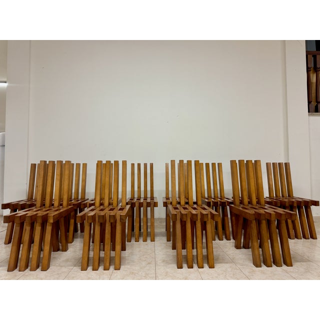 1990s Vintage Brutalist Dining Chairs, 1990s, Set of 12 For Sale - Image 5 of 18