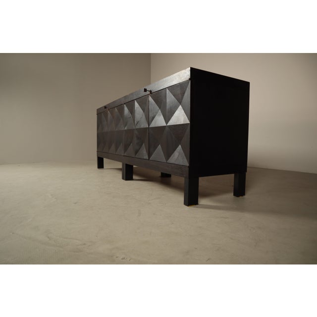 Brutalist Ebonized Sideboard by Jean Batenburg for Mi Belgium, 1960s For Sale - Image 13 of 18