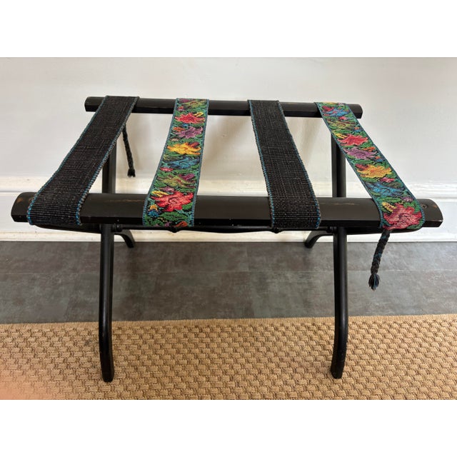 Vintage Folding Luggage Rack With Traditional Guatemalan Strap For Sale - Image 9 of 10