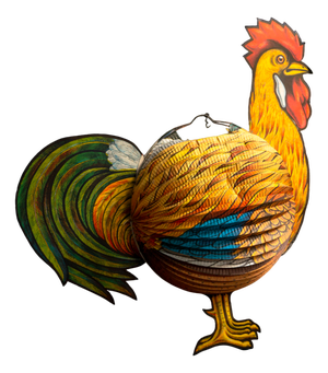 Paper Rooster Lantern, West Germany, 1960s