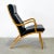 Stouby Mid 20th Century Bentwood Beech Armchair With Black Leather Attributed to Stouby For Sale - Image 4 of 9