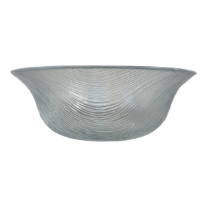 1970s Jorma Vennola "Maininki" Iittala Glass Ceter Piece Bowl Wavy Lines