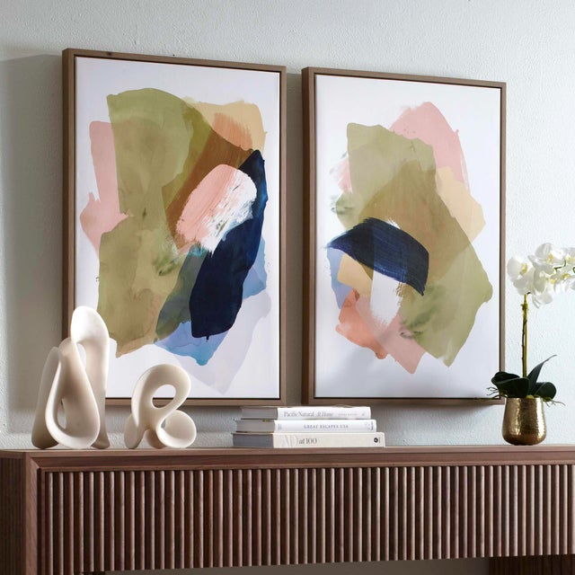 Abstract Abstract Afternoon Framed Canvases Set/2 For Sale - Image 3 of 7