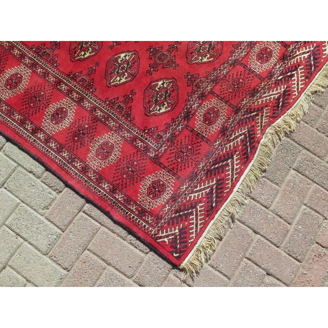 1960s Vintage Bukhara Area Rug - 91"x121" For Sale - Image 10 of 12