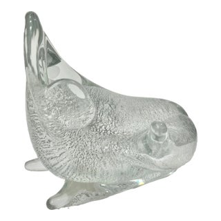 Mid 20th Century Vintage Murano Attributed Mid-Century Modern Silver Leaf Glass Frog For Sale