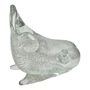 Mid 20th Century Vintage Murano Attributed Mid-Century Modern Silver Leaf Glass Frog