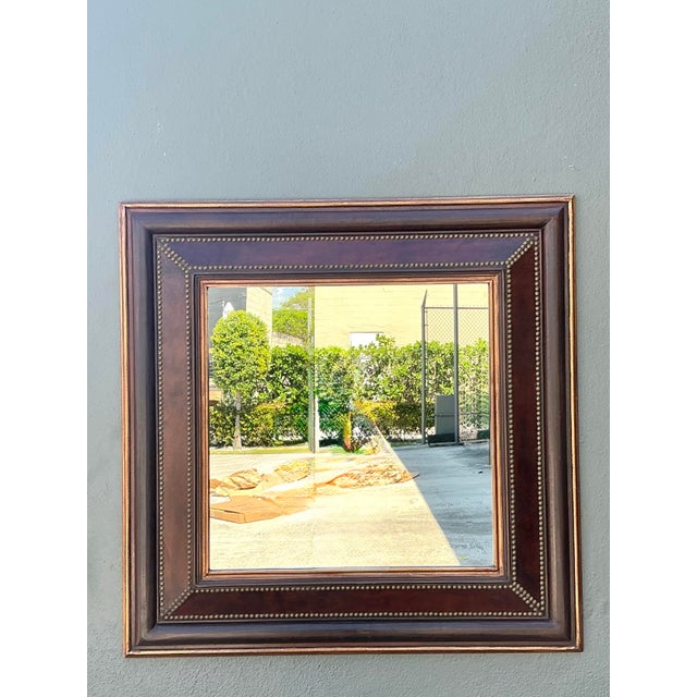 Vintage Nail Head Mirror For Sale - Image 9 of 12