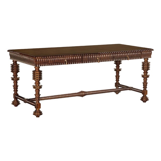 NOIR Portuguese Desk, Hand Rubbed Brown For Sale